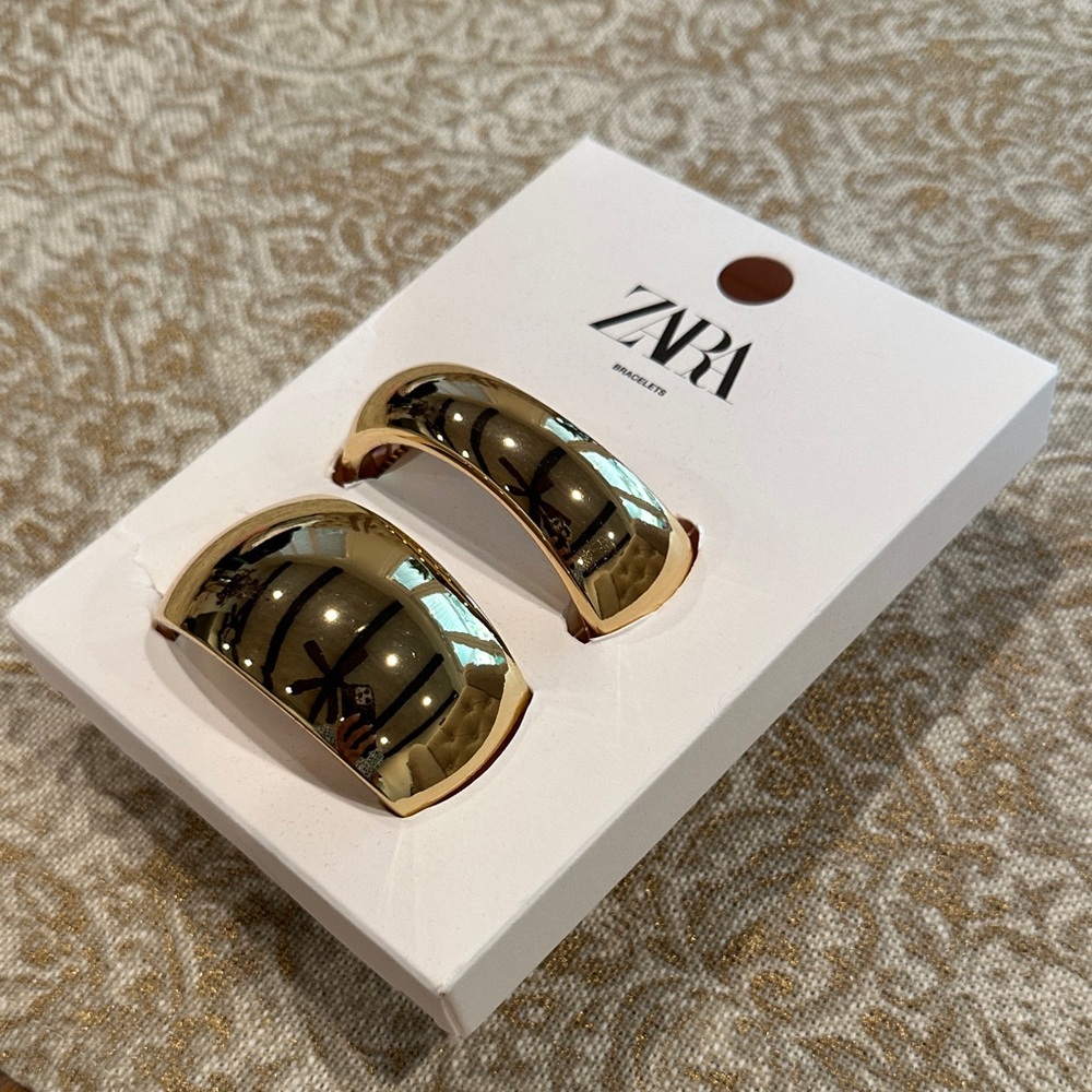 Zara Shiny Gold Statement Earrings